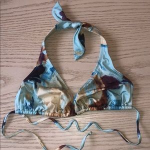 Lisa Curran Marble Halter Bikini Top Women size M